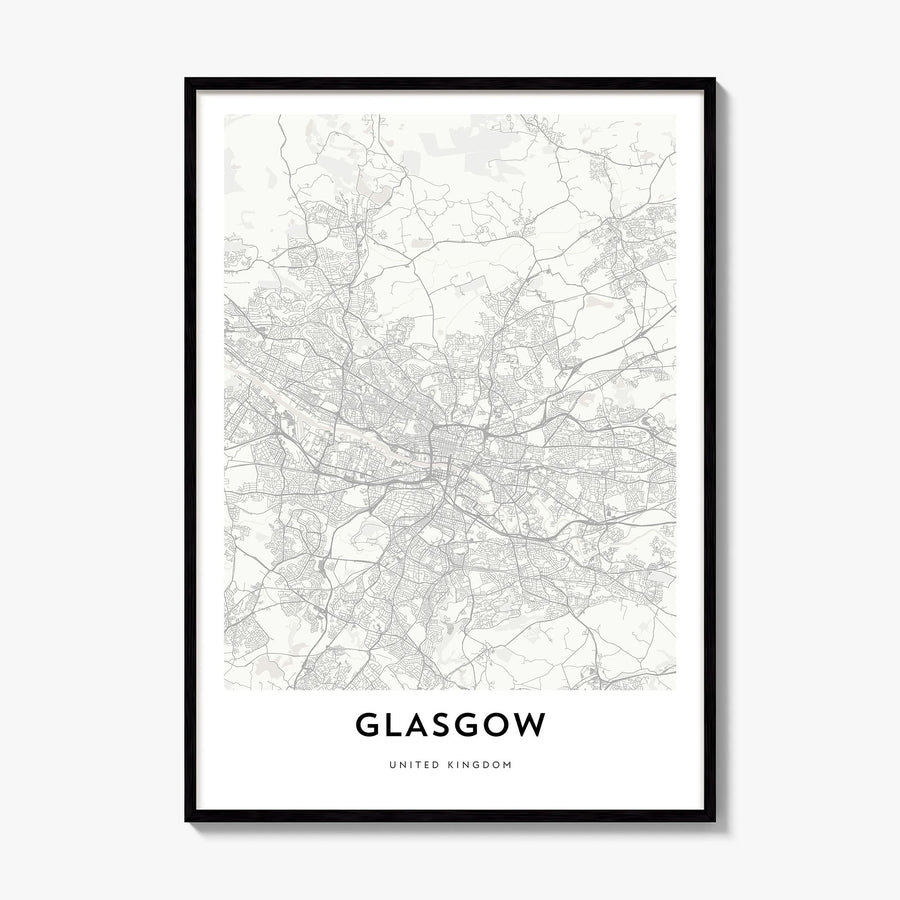 Glasgow Map Poster, framed poster mockup