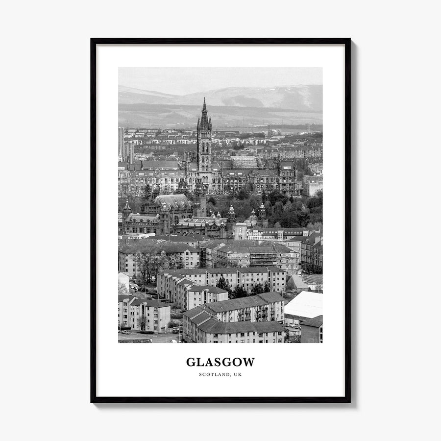 Glasgow Classic Poster, framed poster mockup