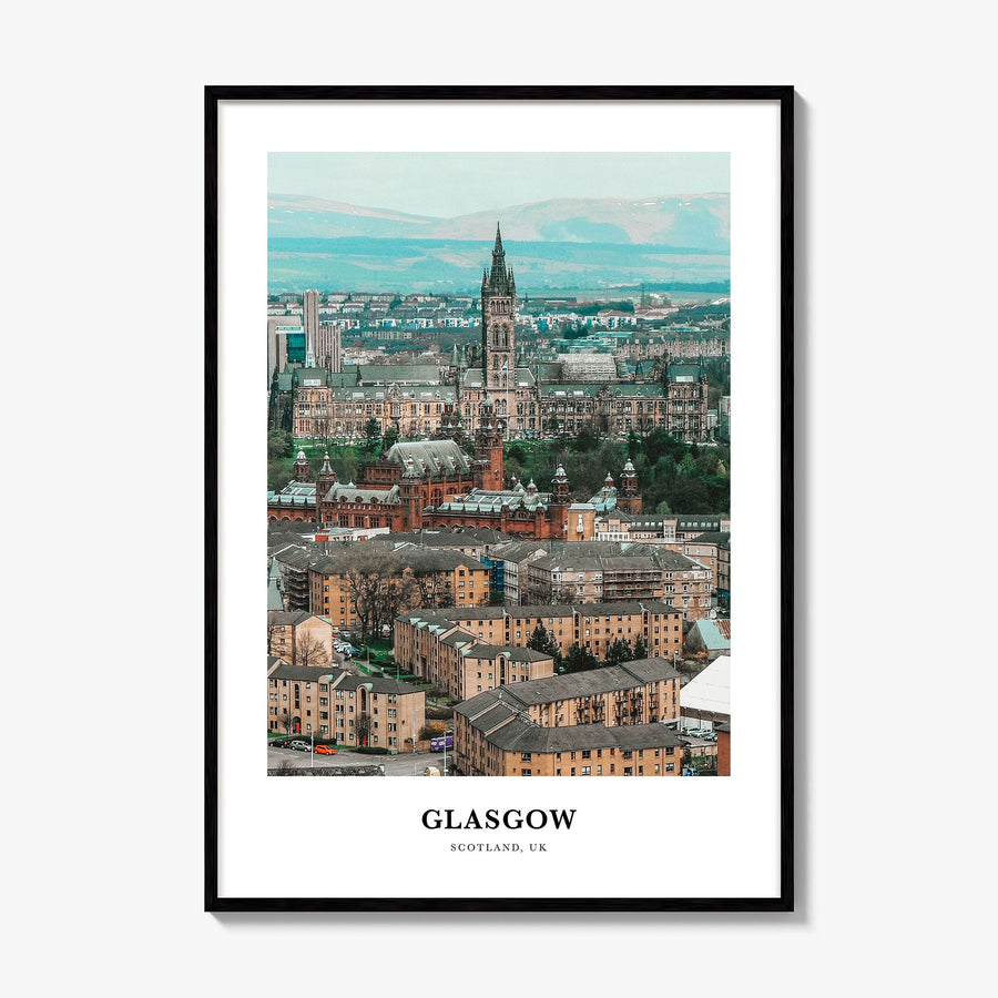 Glasgow Classic Poster, framed poster mockup
