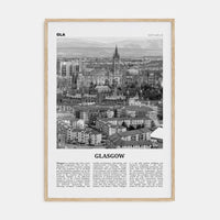 Glasgow Poster Natural Wood / 8x12 in Nbourhood Travel B&W Poster