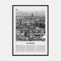 Glasgow Poster Black Wood / 8x12 in Nbourhood Travel B&W Poster