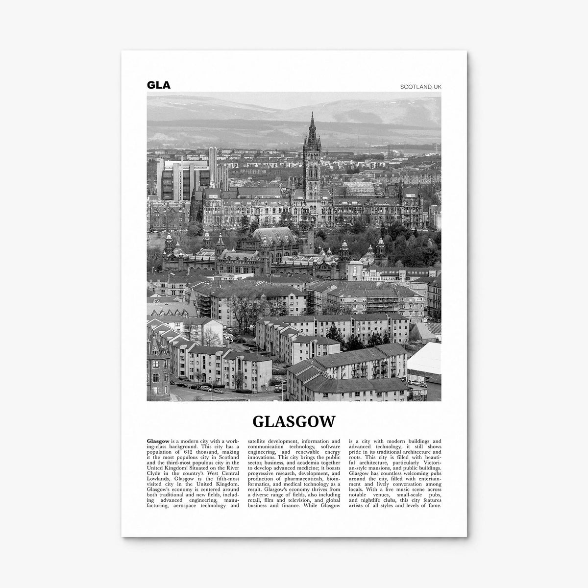 Glasgow Newspaper Poster, print only (unframed)
