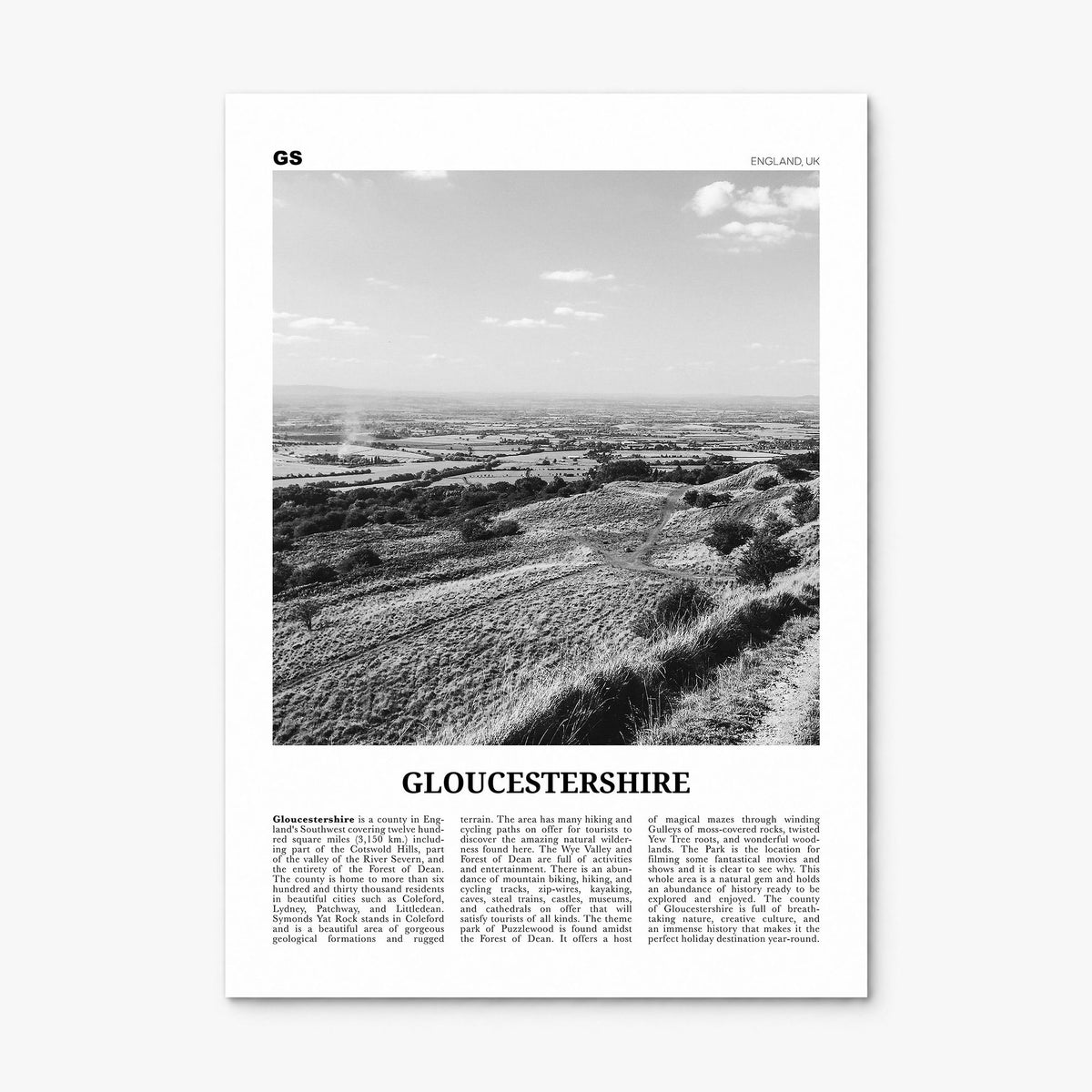 Gloucestershire Newspaper Poster, print only (unframed)