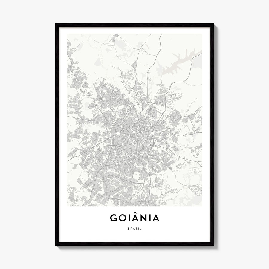 Goiânia Map Poster, framed poster mockup