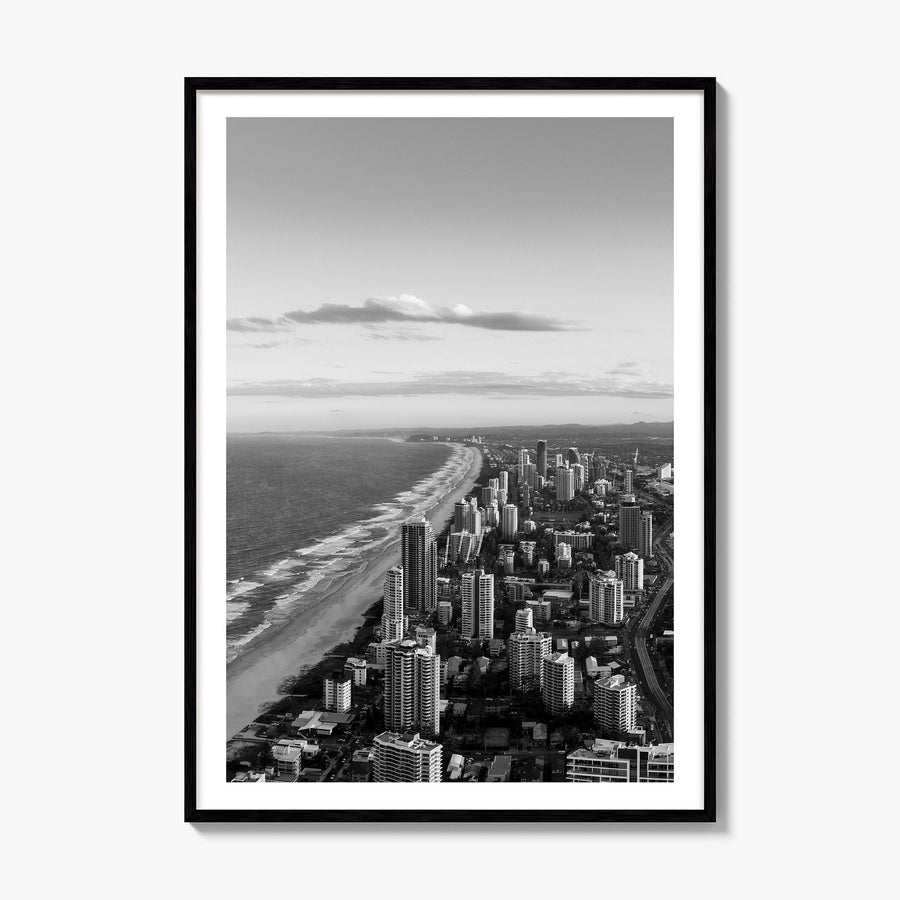 Gold Coast Photo Poster, framed poster mockup, white border