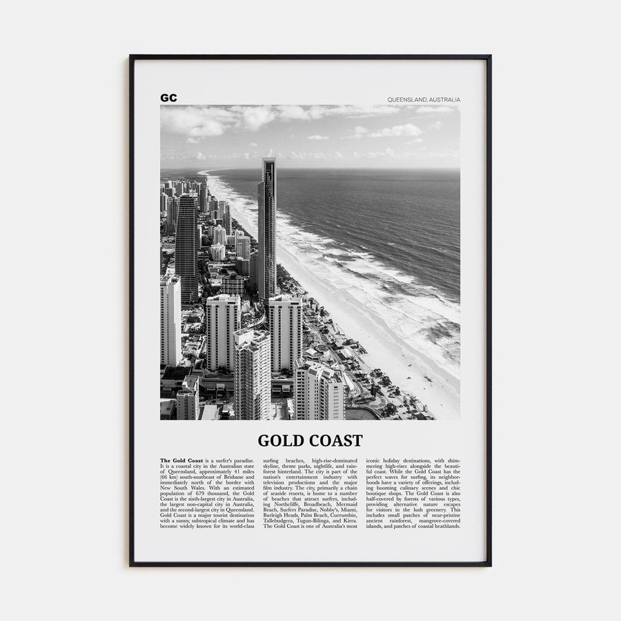 Gold Coast Poster None / 8x12 in Nbourhood Travel B&W Poster