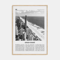 Gold Coast Poster Natural Wood / 8x12 in Nbourhood Travel B&W Poster