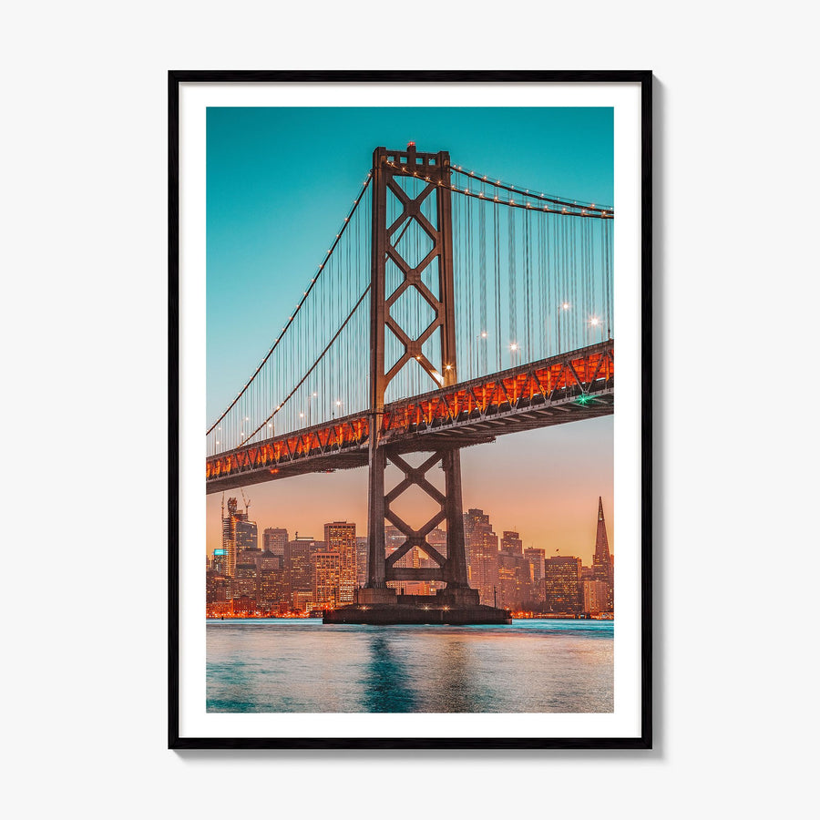 Golden Gate Bridge Photo No 4 Poster, framed poster mockup, white border