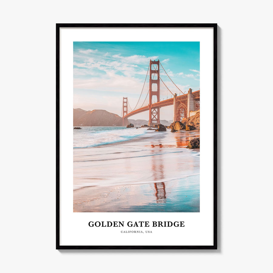 Golden Gate Bridge Classic Poster, framed poster mockup