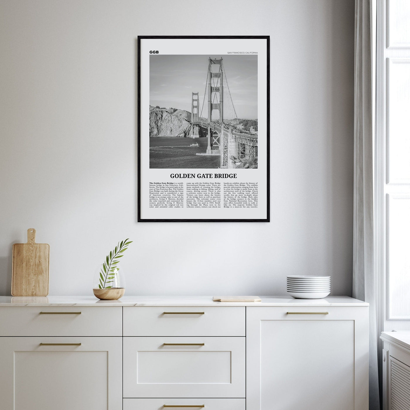 Golden Gate Bridge Poster Nbourhood Travel B&W Poster