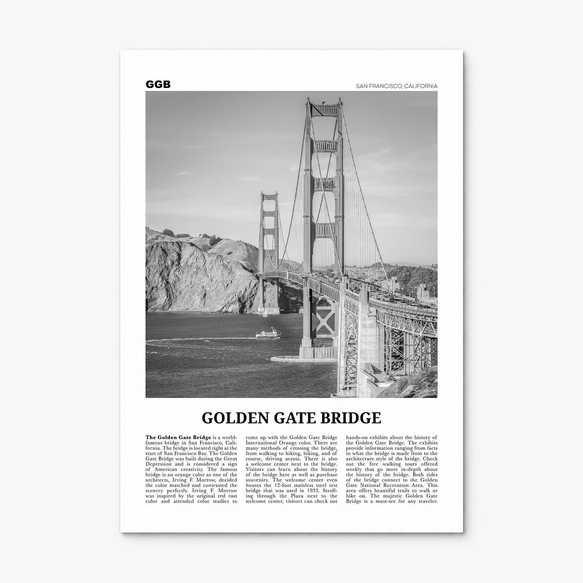 Golden Gate Bridge Newspaper Poster, print only (unframed)