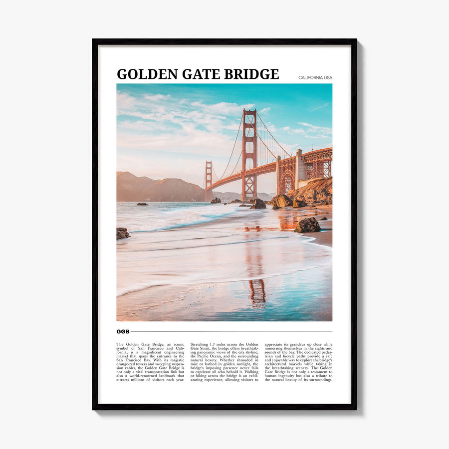 Golden Gate Bridge Travel Poster, framed poster mockup