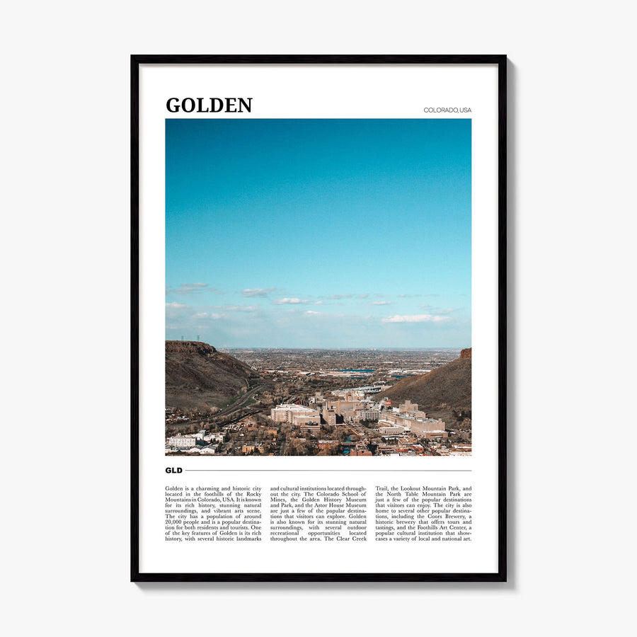 Golden Travel Poster, framed poster mockup