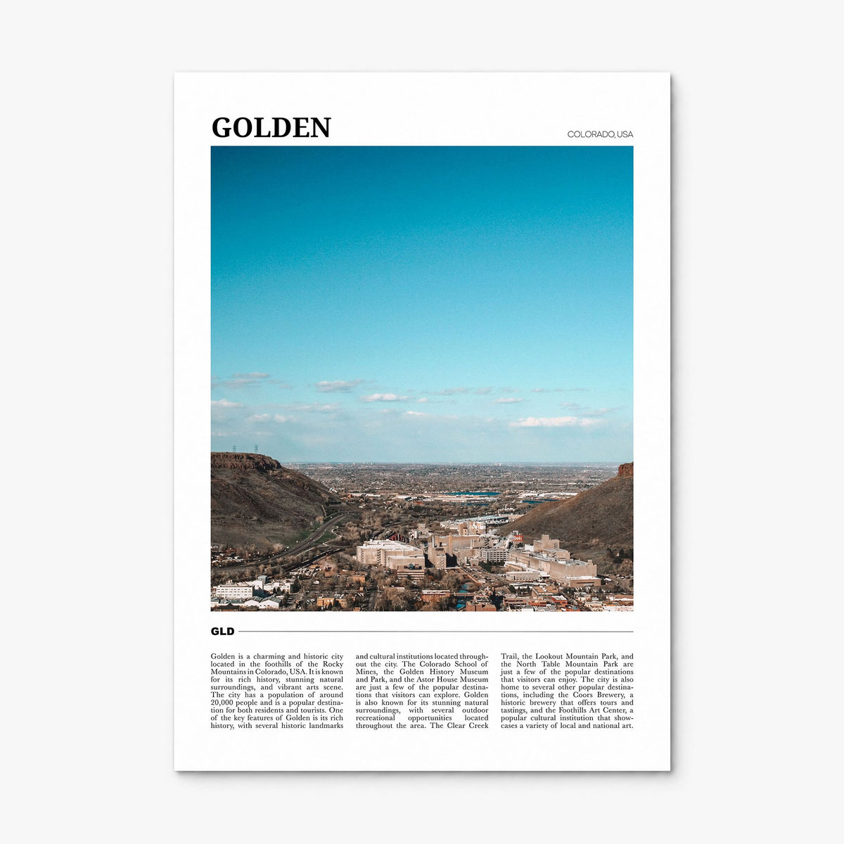 Golden Travel Poster, print only (unframed)