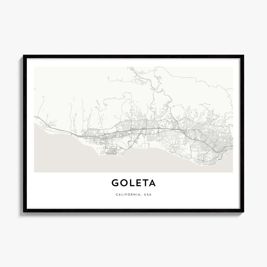Goleta Map Poster, framed poster mockup