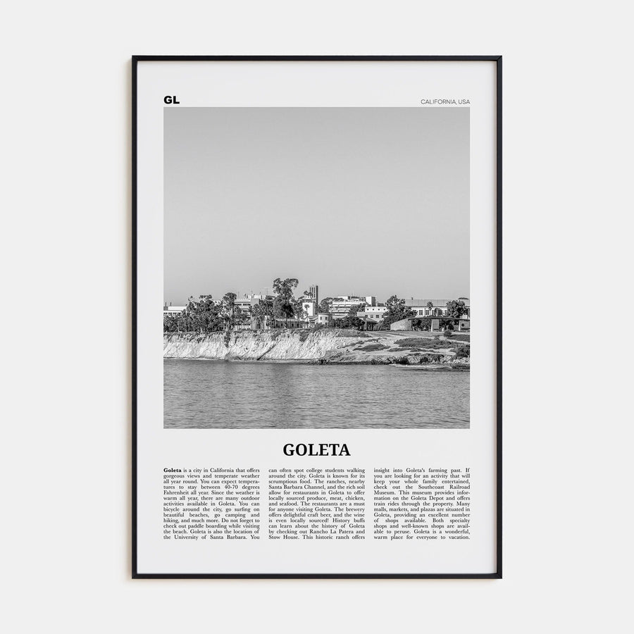 Goleta Poster None / 8x12 in Nbourhood Travel B&W Poster