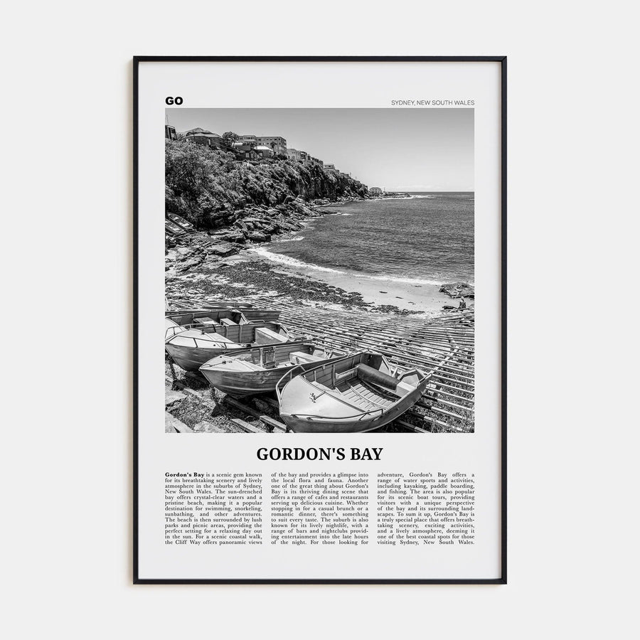 Gordon's Bay Poster None / 8x12 in Nbourhood Travel B&W Poster