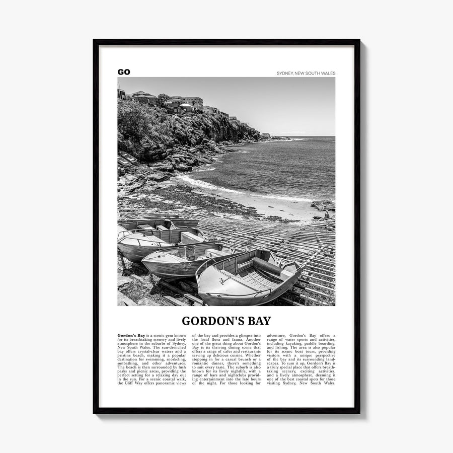 Gordon's Bay Newspaper Poster, framed poster mockup
