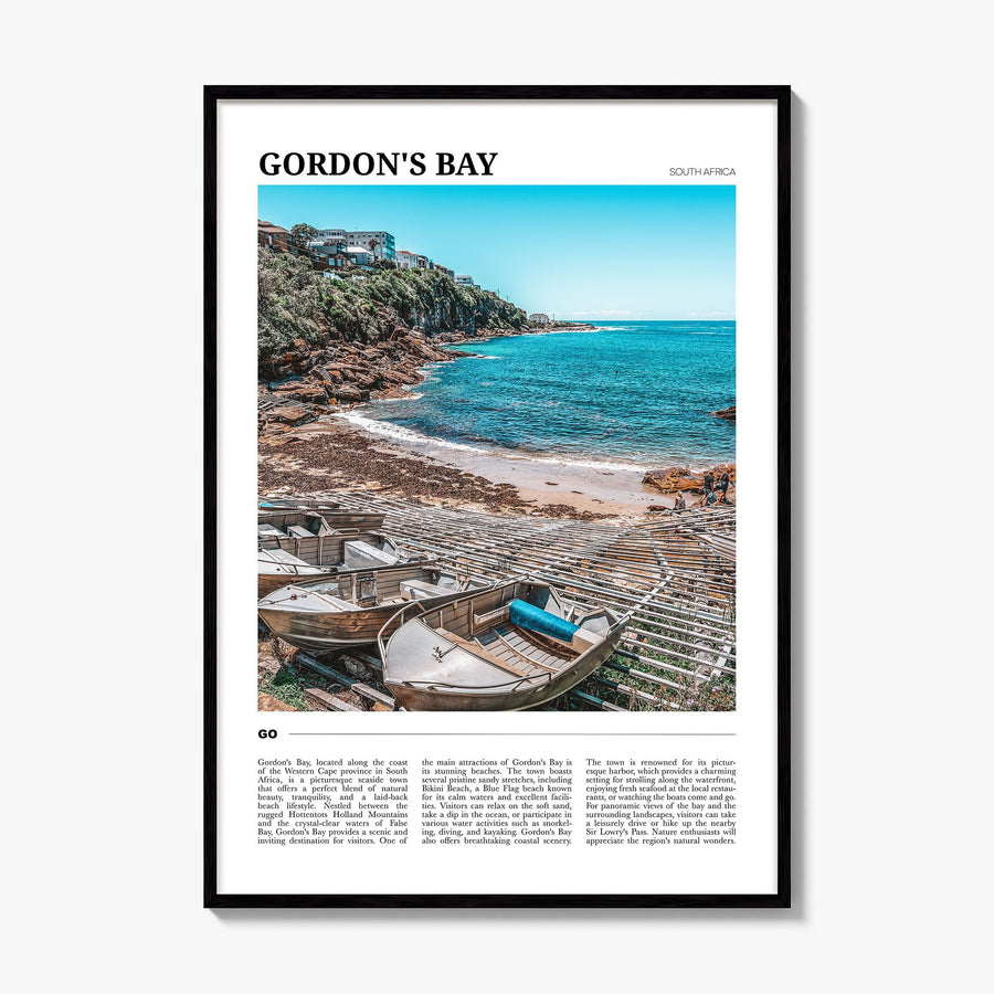 Gordon's Bay Travel Poster, framed poster mockup