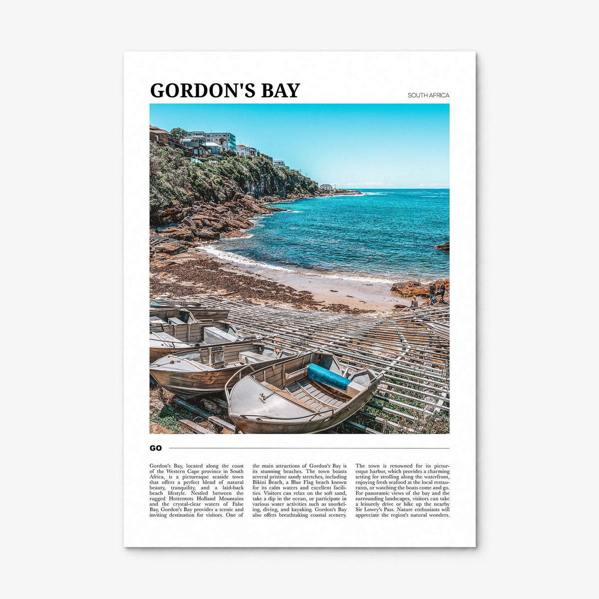 Gordon's Bay Travel Poster, print only (unframed)