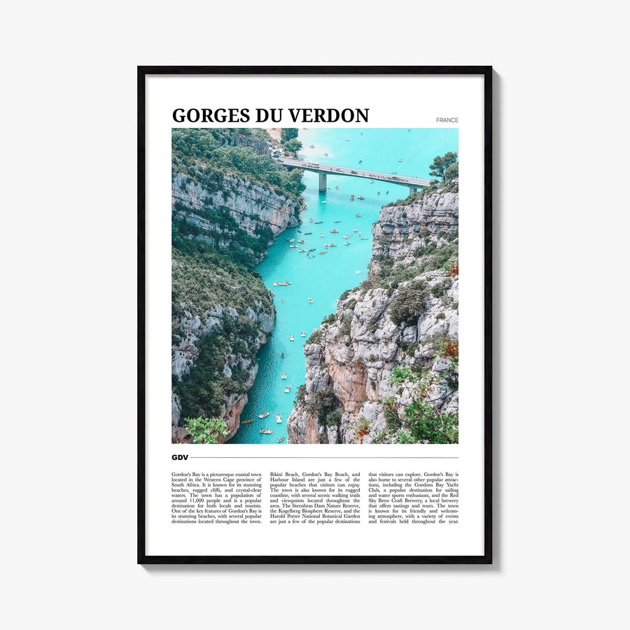 Gorges du Verdon colorful travel poster of France – vertical wall art, unframed print shown in interior mockup