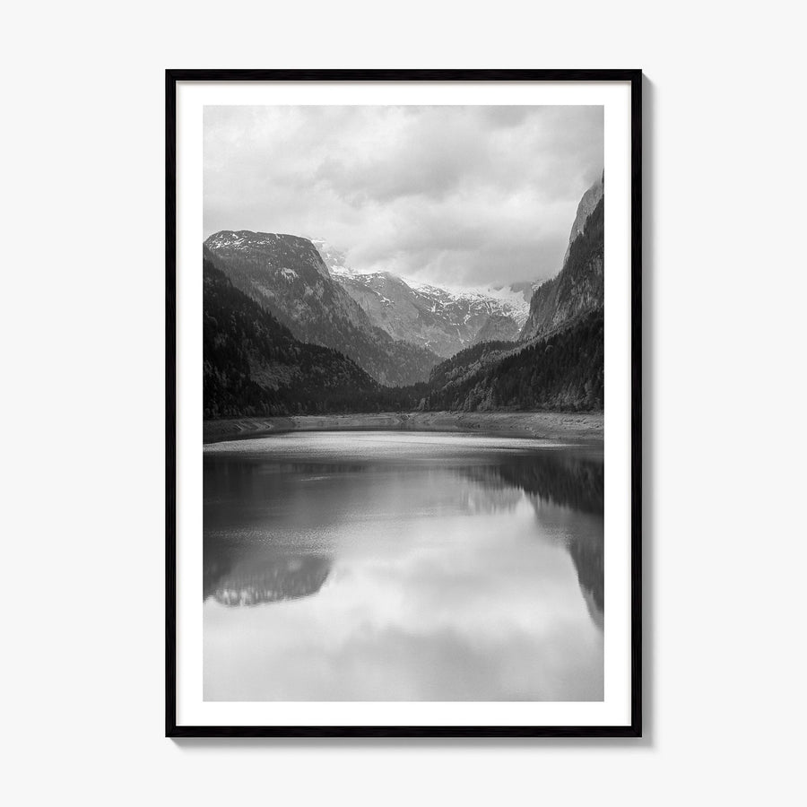 Gosausee Lake Photo Poster, framed poster mockup, white border