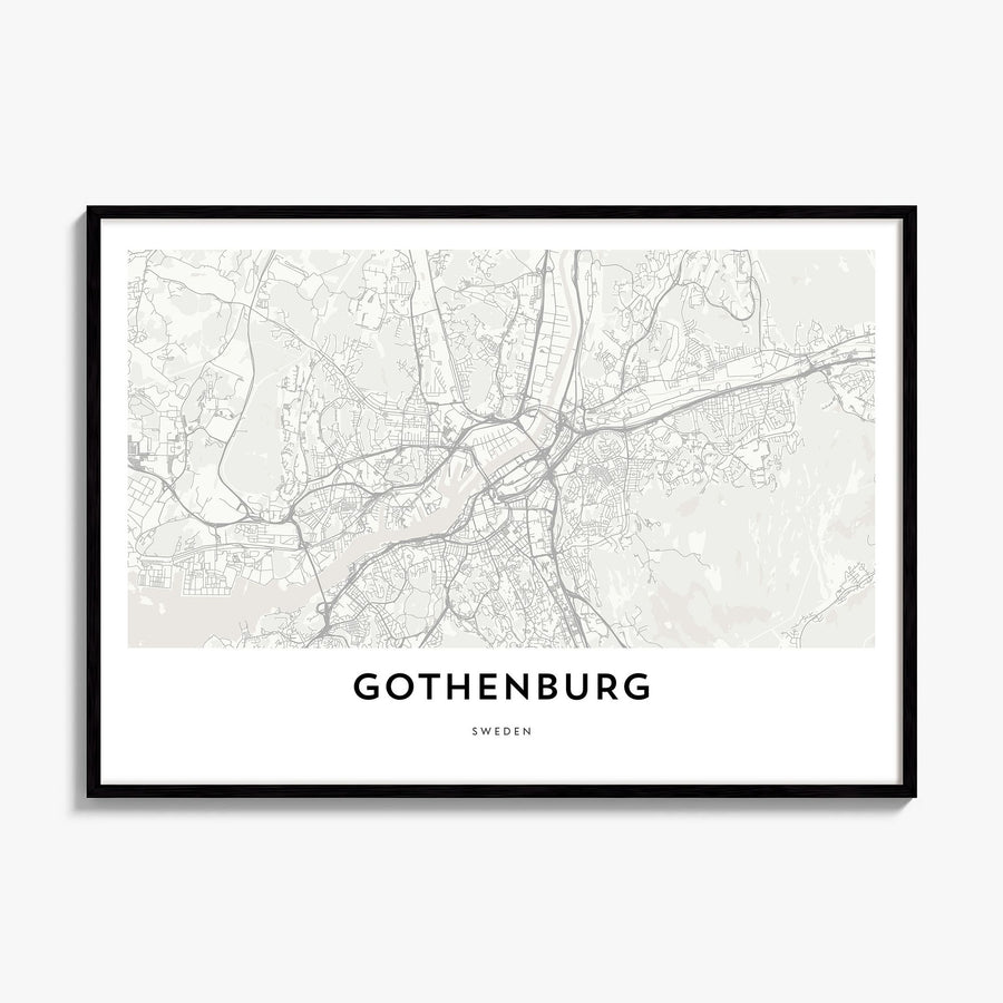 Gothenburg Map Poster, framed poster mockup