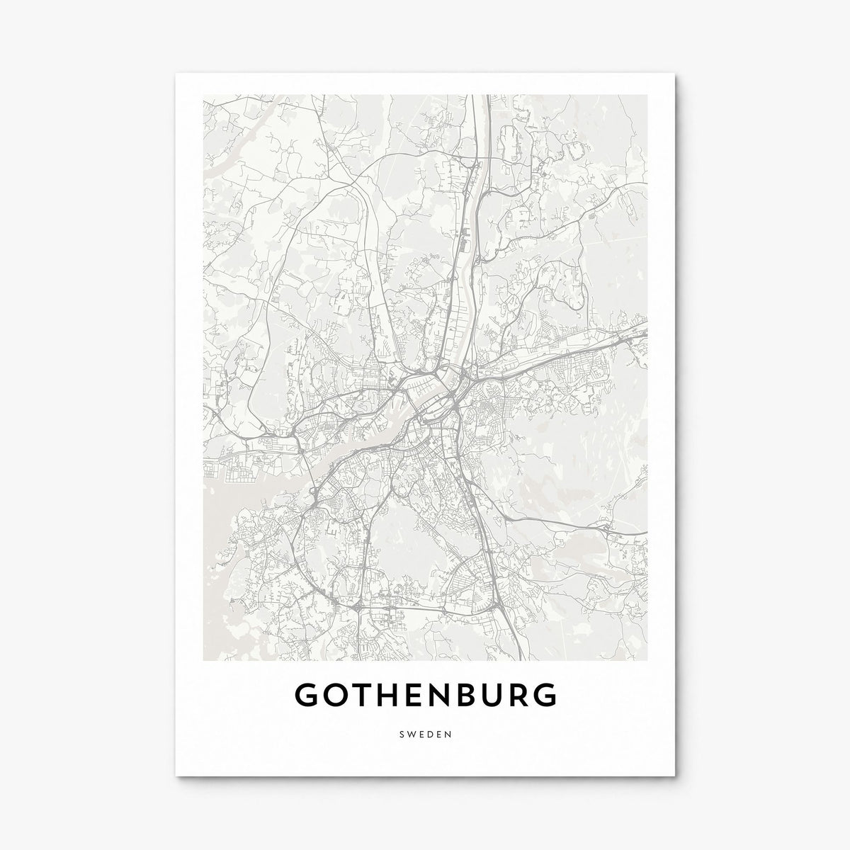 Gothenburg Map Poster, print only (unframed)