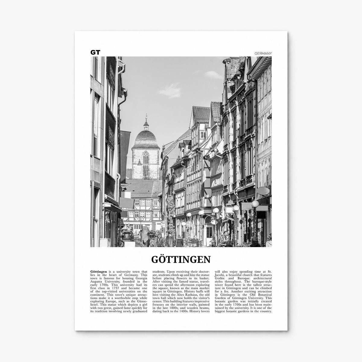 Göttingen Newspaper Poster, print only (unframed)