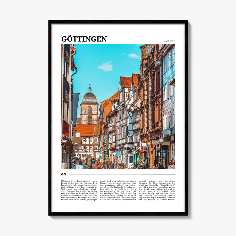 Göttingen Travel Poster, framed poster mockup