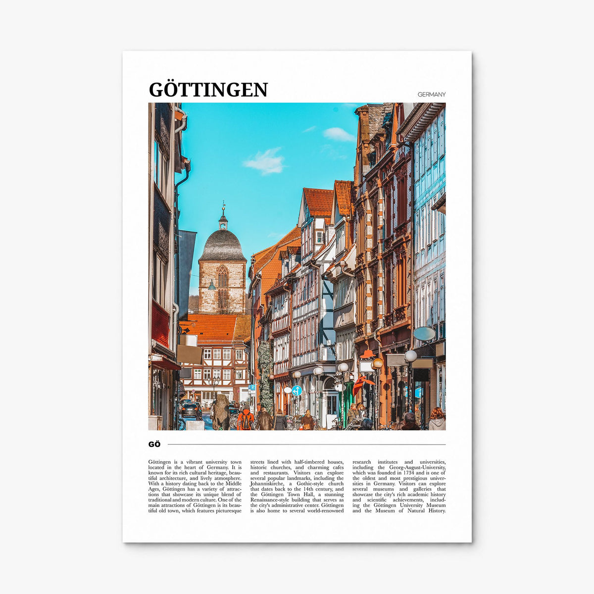 Göttingen Travel Poster, print only (unframed)