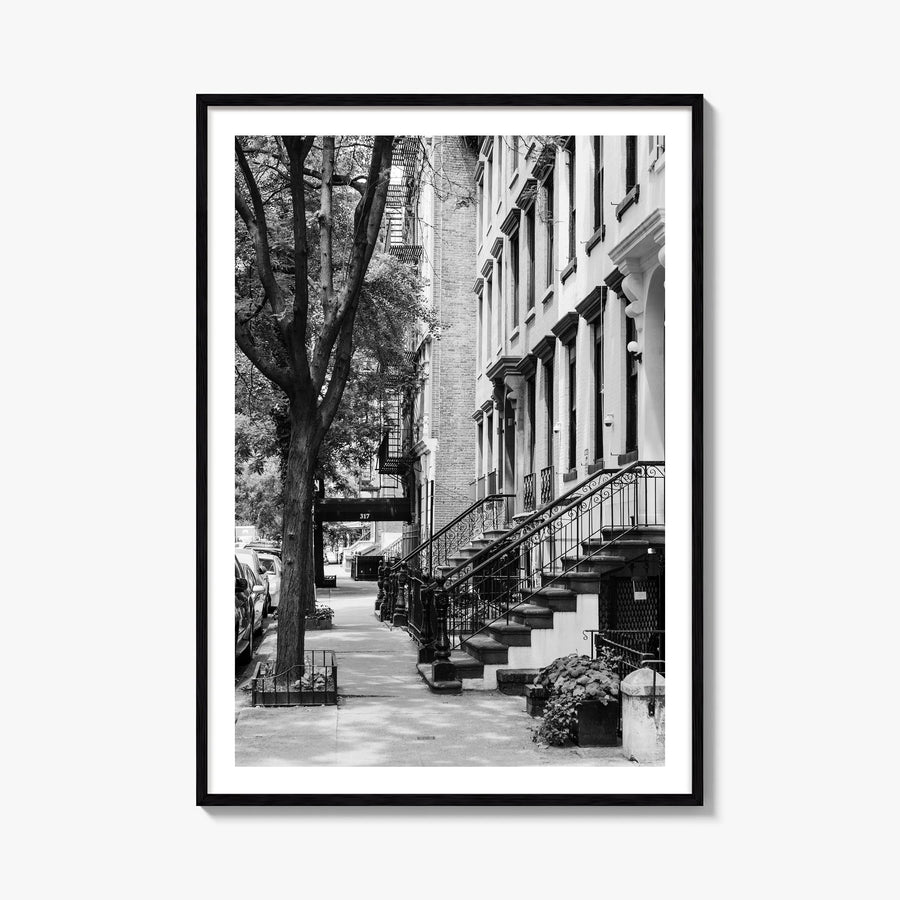 Gramercy Park black & white photo poster of Manhattan, New York City – vertical wall art, unframed print shown in interior mo