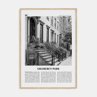 Gramercy Park Poster Natural Wood / 8x12 in Nbourhood Travel B&W Poster