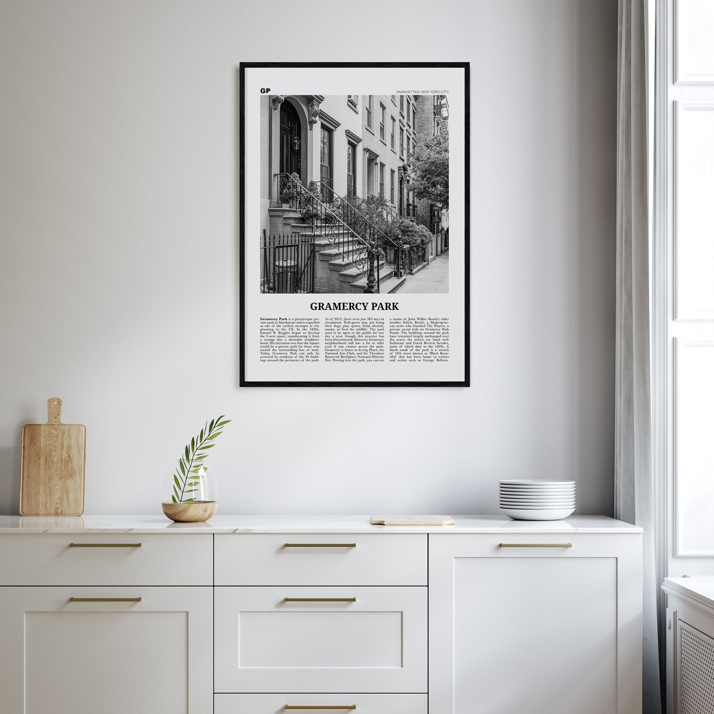 Gramercy Park Poster Nbourhood Travel B&W Poster