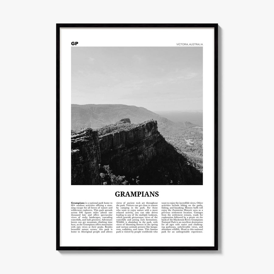 Grampians National Park Newspaper Poster, framed poster mockup