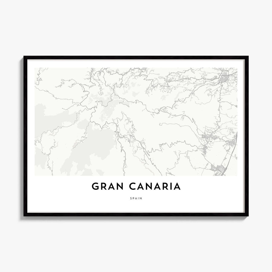 Gran Canaria Map Poster, framed poster mockup