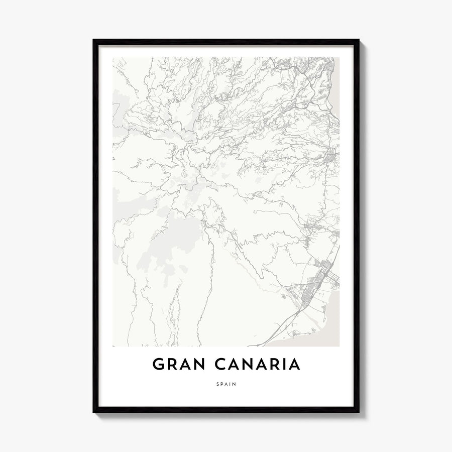 Gran Canaria Map Poster, framed poster mockup