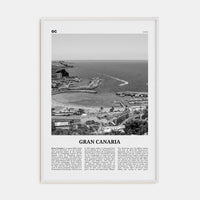 Gran Canaria Poster White Wood / 8x12 in Nbourhood Travel B&W Poster