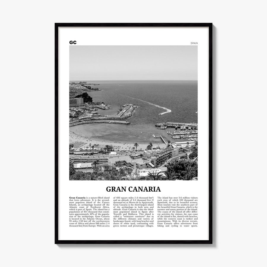Gran Canaria Newspaper Poster, framed poster mockup