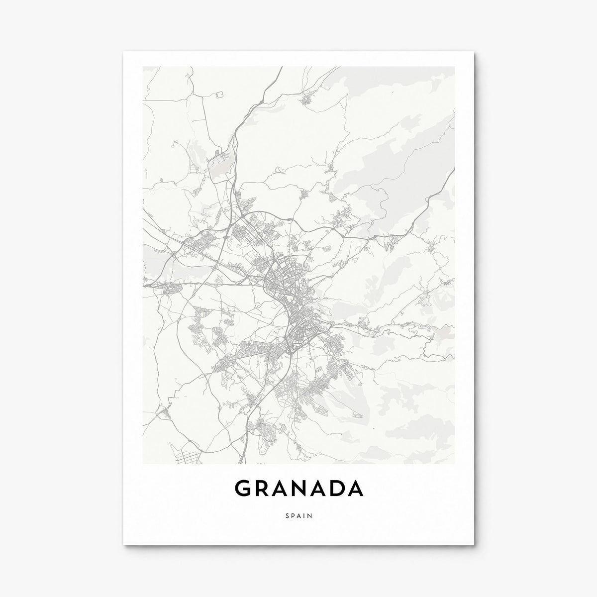 Granada Map Poster, print only (unframed)