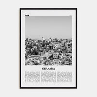 Granada No 1 Poster Black Wood / 8x12 in Nbourhood Travel B&W Poster