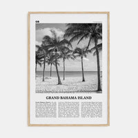 Grand Bahama Island Poster Natural Wood / 8x12 in Nbourhood Travel B&W Poster