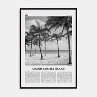 Grand Bahama Island Poster Black Wood / 8x12 in Nbourhood Travel B&W Poster