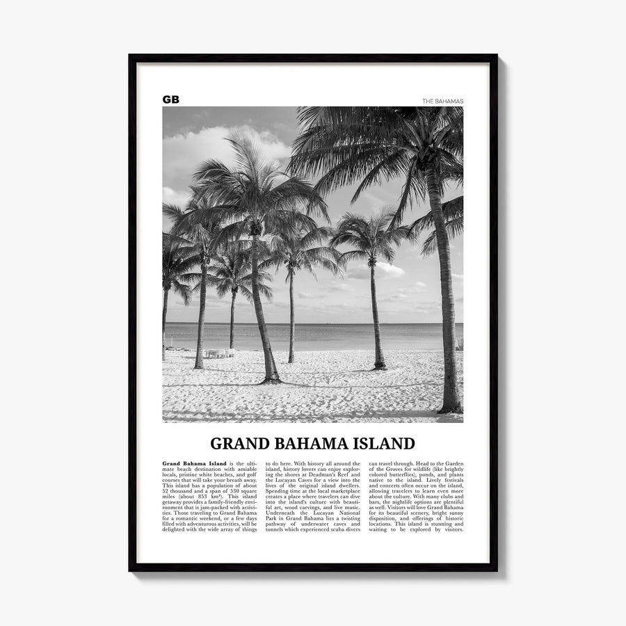 Grand Bahama Island Newspaper Poster, framed poster mockup