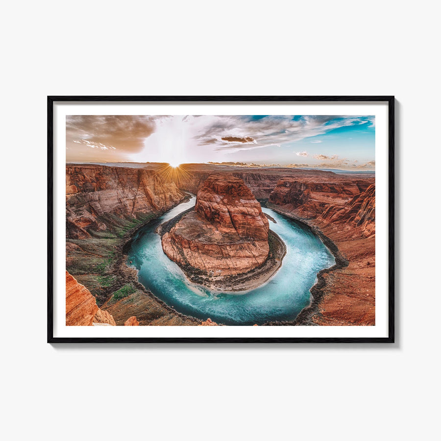 Grand Canyon colorful photo poster of Arizona, USA – horizontal wall art, unframed print shown in interior mockup