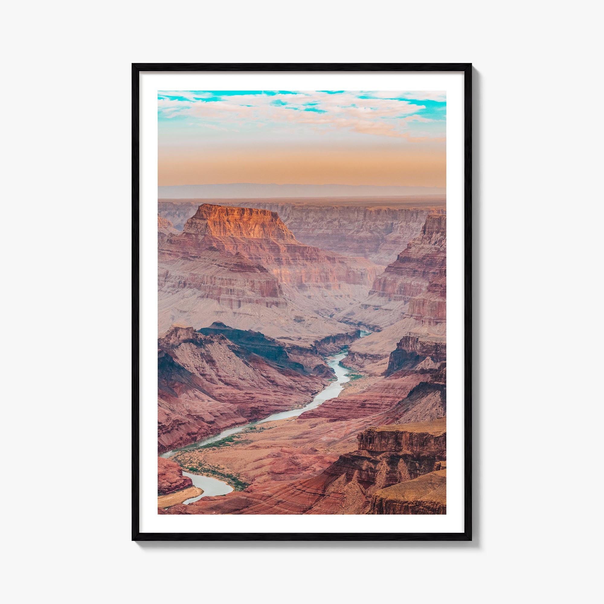 Grand Canyon no. 1 colorful photo poster of Arizona, USA – vertical wall art, unframed print shown in interior mockup