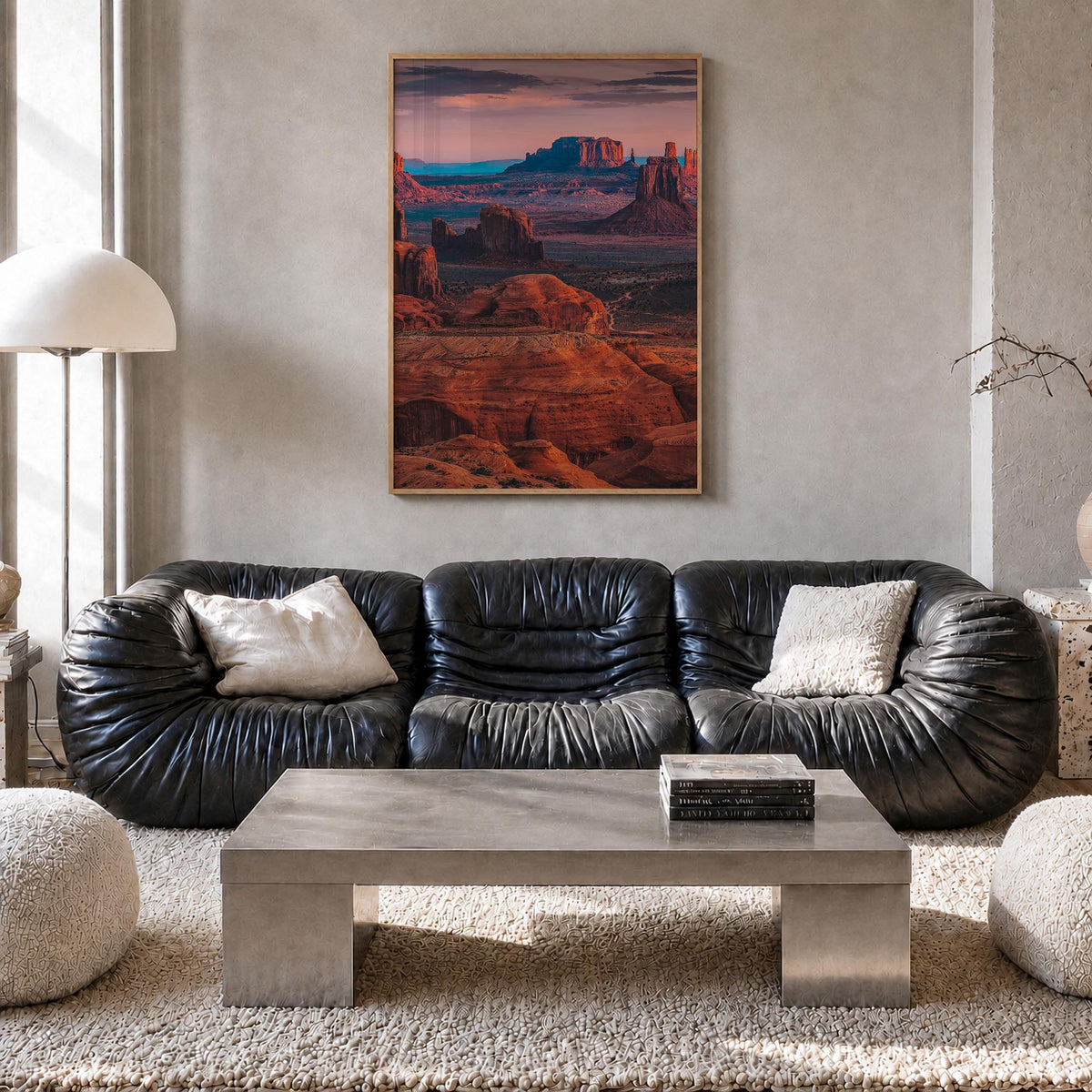 Grand Canyon no. 2 colorful photo poster of Arizona, USA – vertical wall art in natural wood frame, hanging on wall