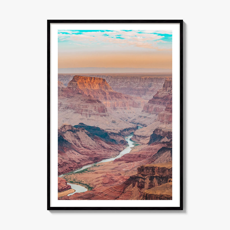 Grand Canyon Photo No 1 Poster, framed poster mockup, white border