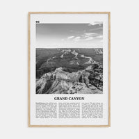 Grand Canyon Poster Natural Wood / 8x12 in Nbourhood Travel B&W Poster