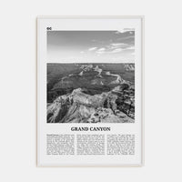 Grand Canyon Poster White Wood / 8x12 in Nbourhood Travel B&W Poster